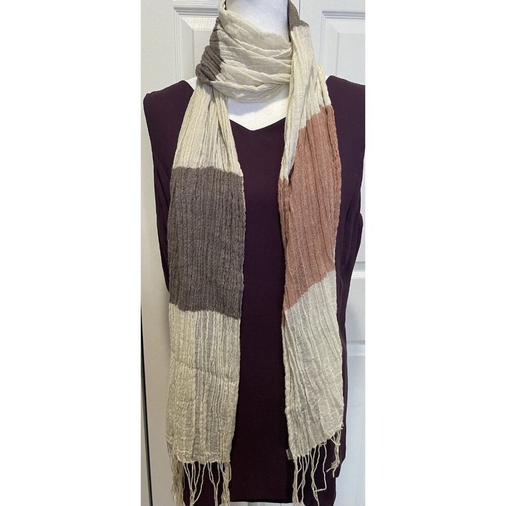 REI Sheer Crinkle Gauze Scarf Fringe Autumn‎ Goblincore Fairy Grunge Outdoors
